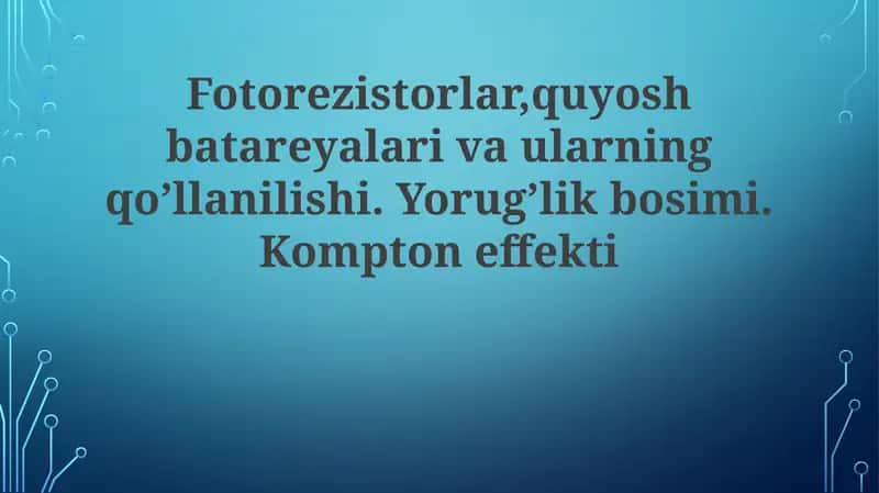 Fotorezistorlar 1