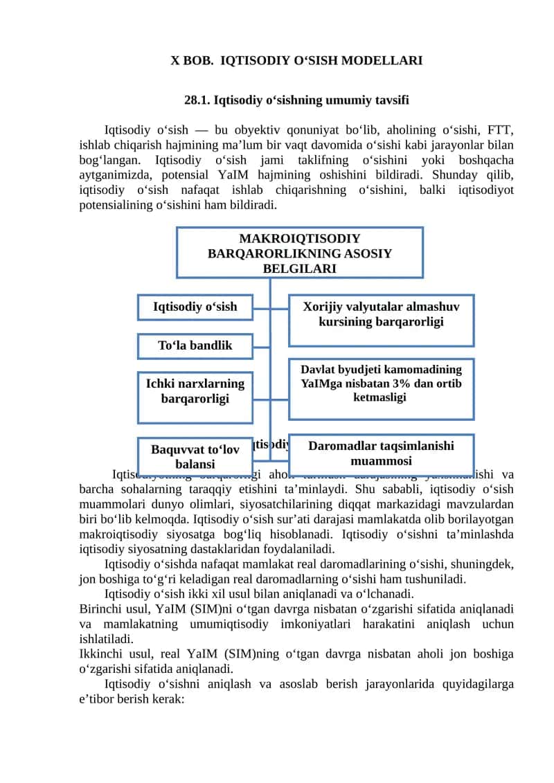 Iqtisodiy o'sish modellari 1