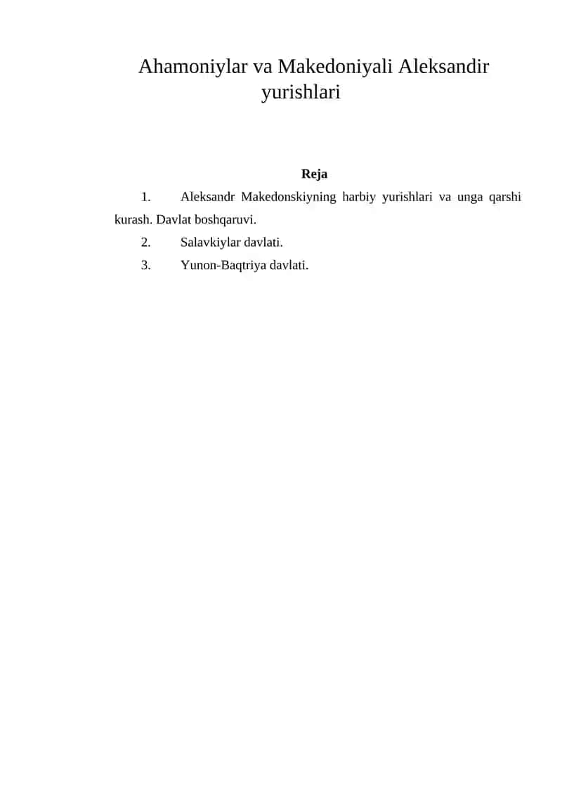 Ahamoniylar va Makedoniyali Aleksandir yurishlari