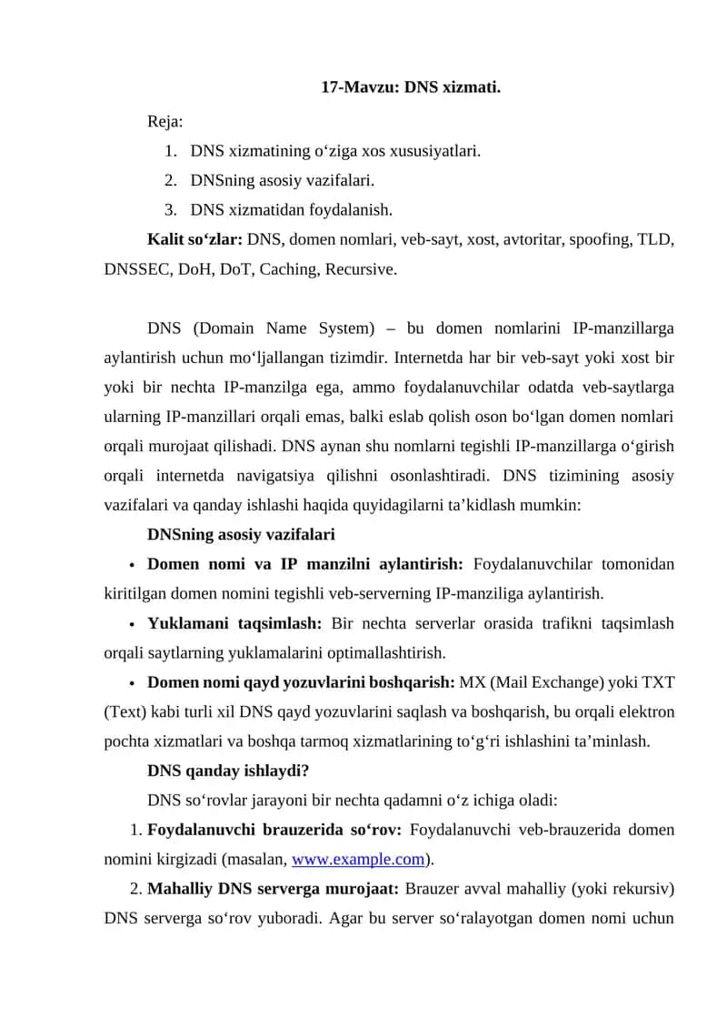 DNS xizmati 1