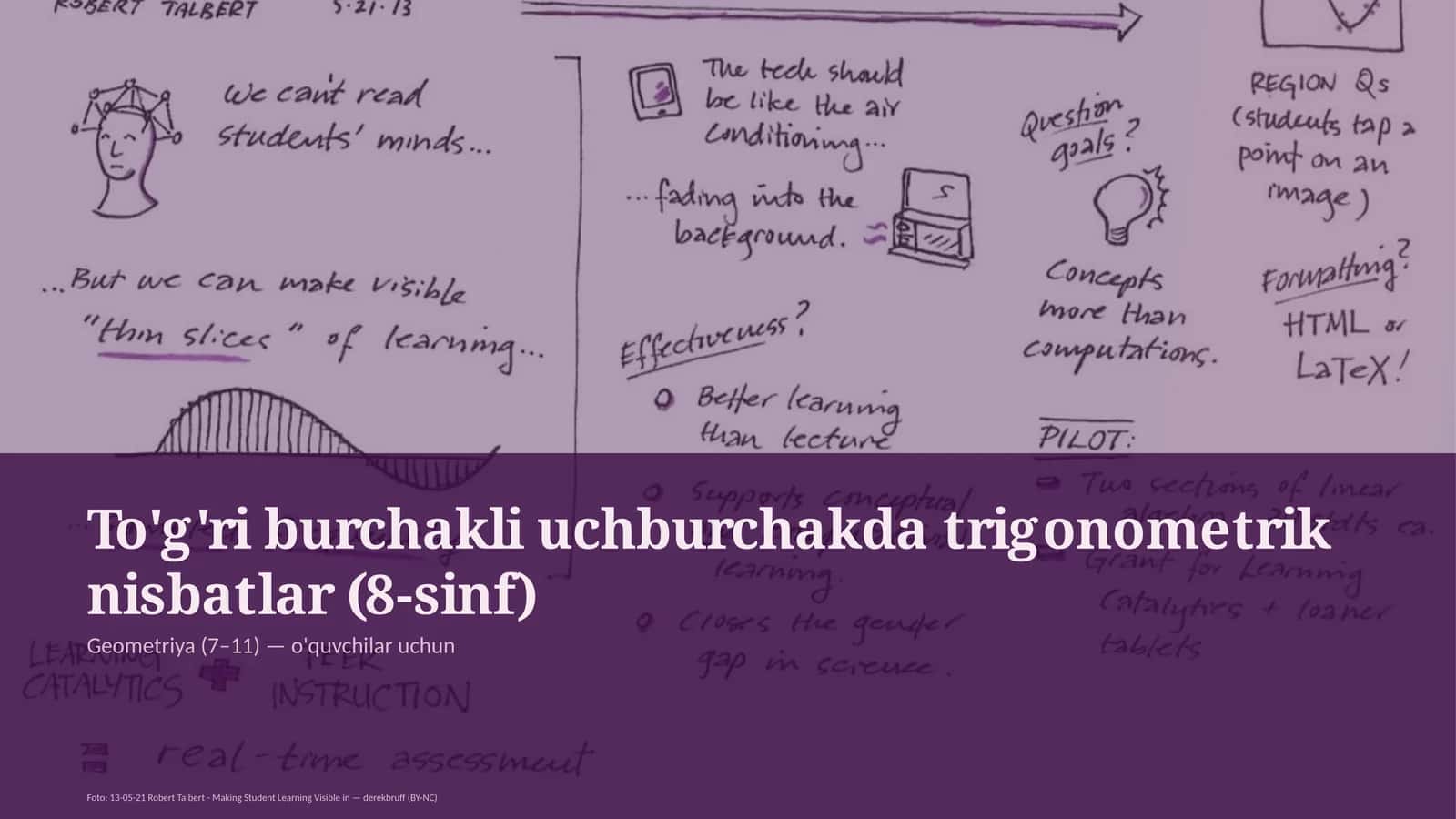 To'g'ri burchakli uchburchakda trigonometrik nisbatlar (8-sinf) 1