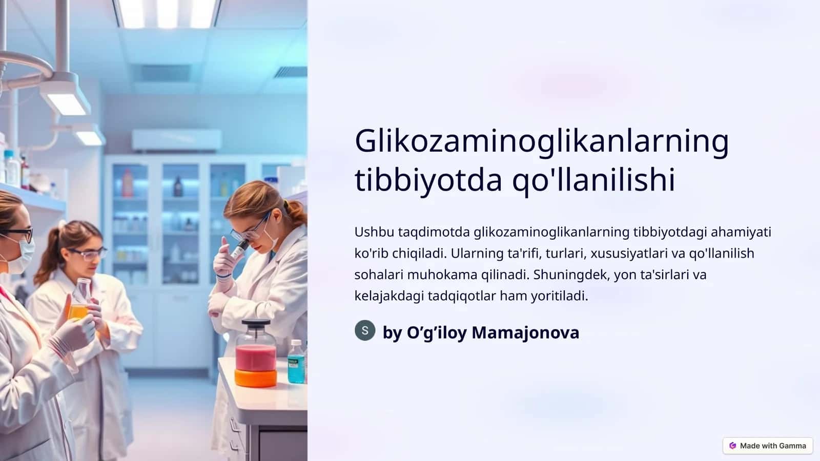 Glikozaminoglikanlarning tibbiyotda qo'llanilishi 1