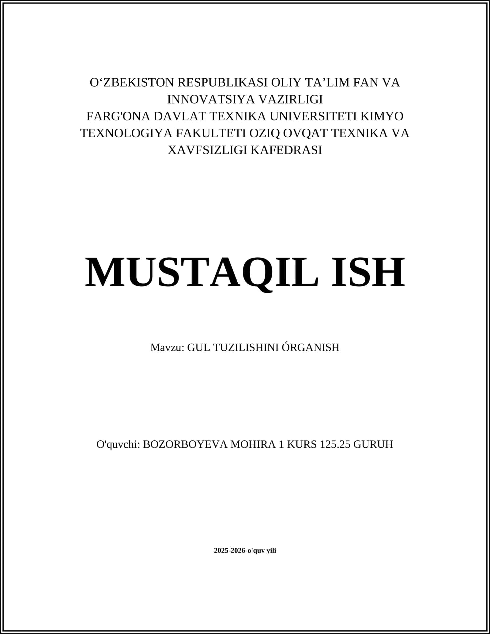 GUL TUZILISHINI ÓRGANISH 1