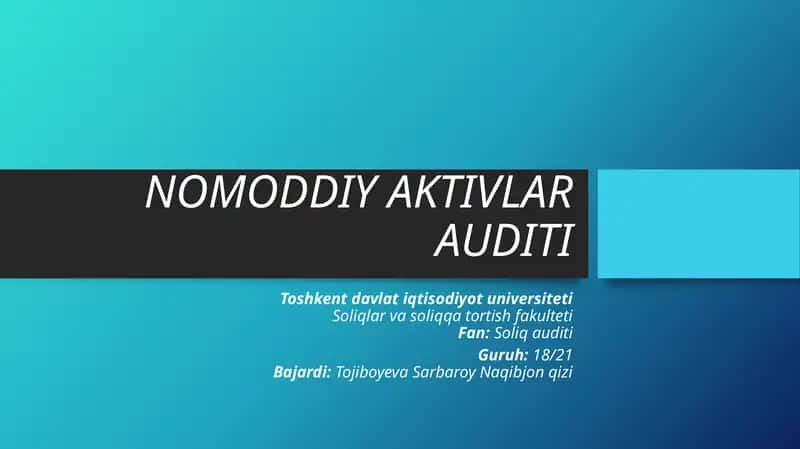 NOMODDIY AKTIVLAR AUDITI 1