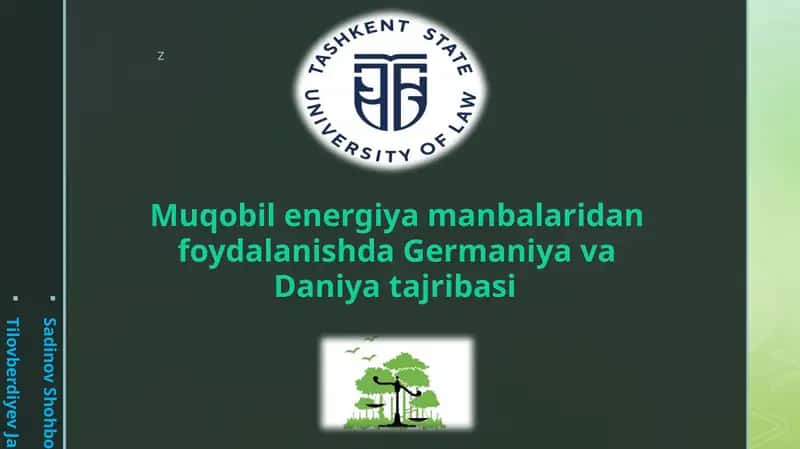 Muqobil energiya manbalaridan foydalanishda Germaniya va Daniya ta'jribasi 1
