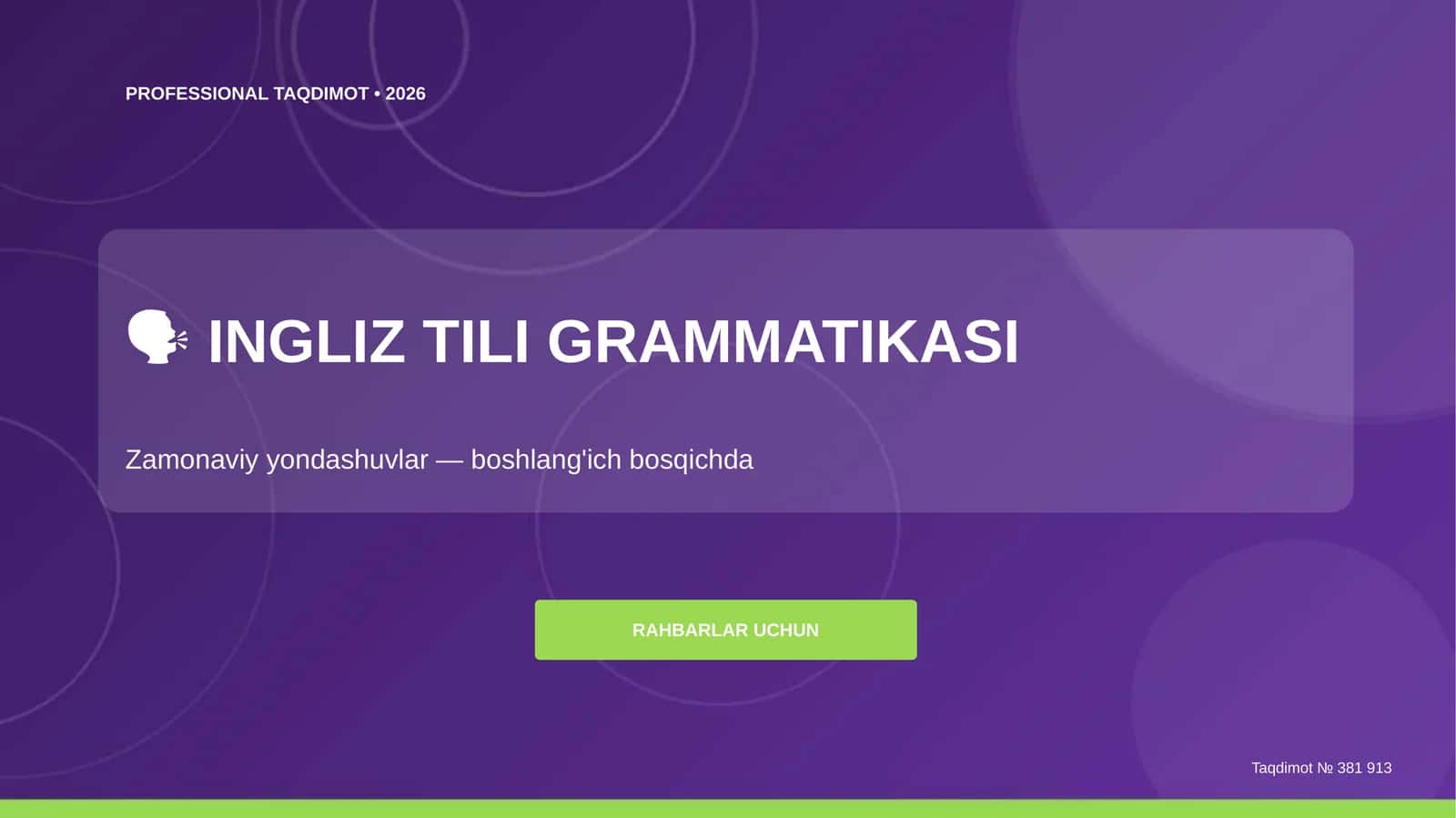 INGLIZ TILI GRAMMATIKASI 1