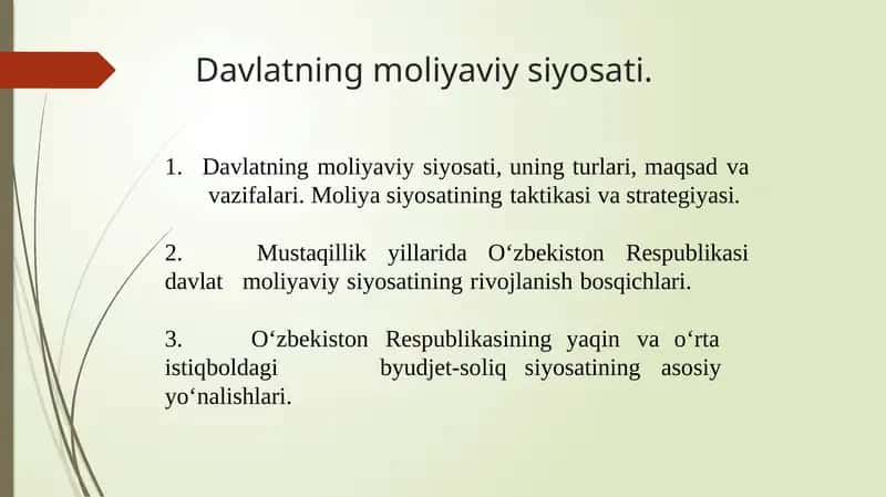 Davlatning moliyaviy-siyosati 1