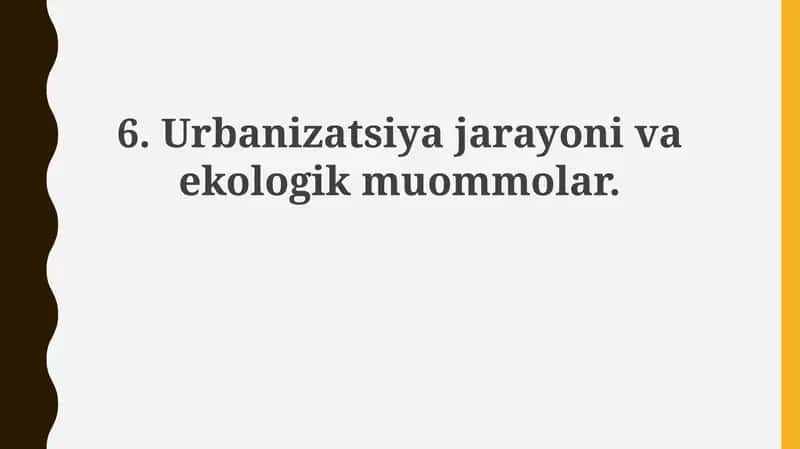 Urbanizatsiya va Atrof-muhit Muammolari 1