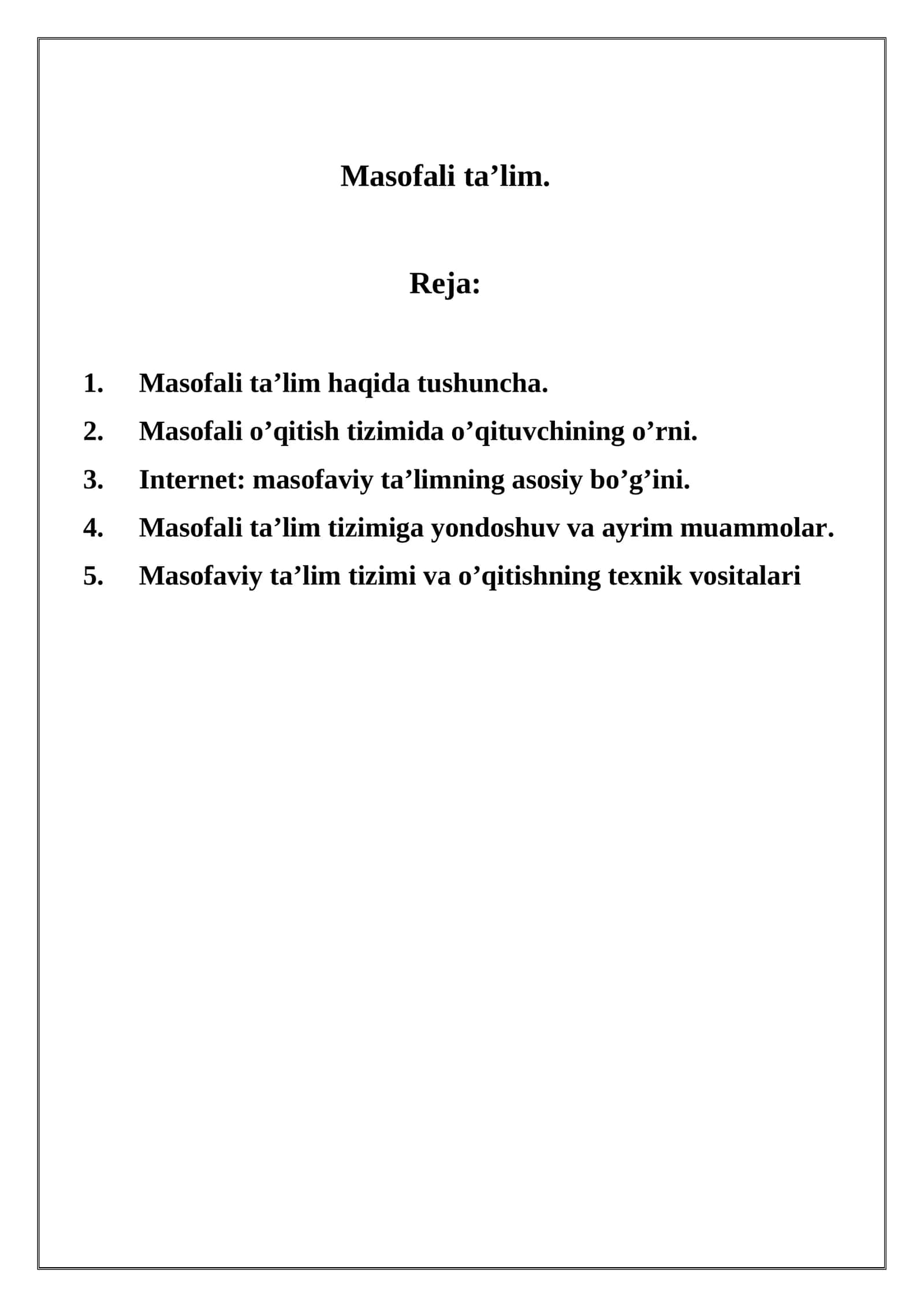 Masofali ta’lim 1