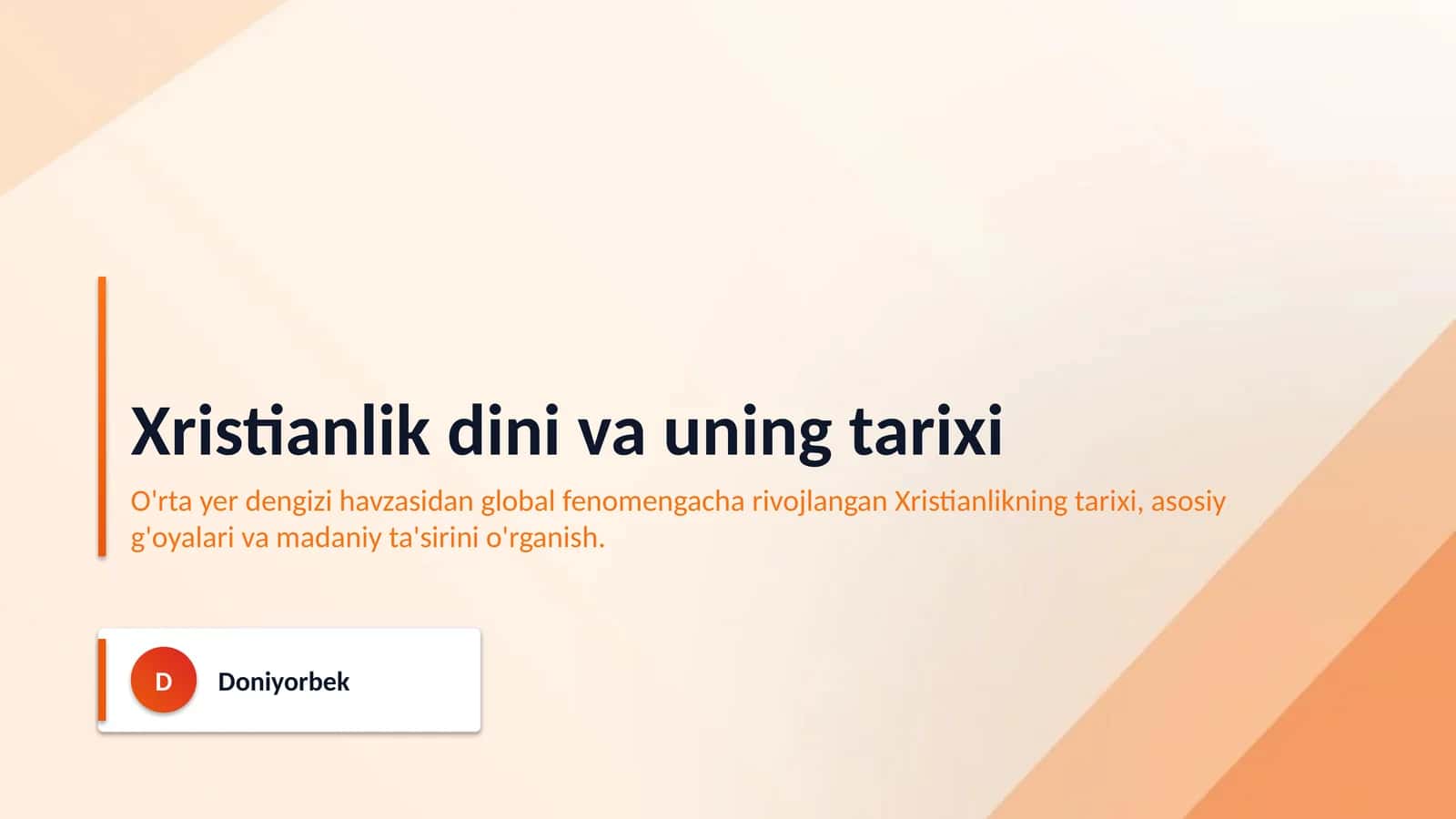 Xristianlik dini va uning tarixi 1