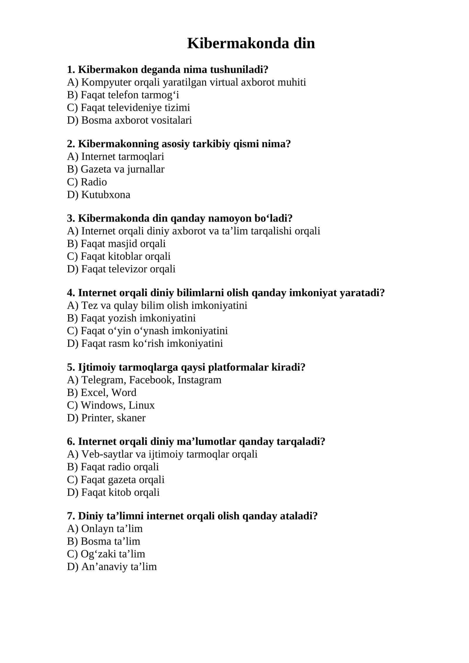Kibermakonda din (Test) 1