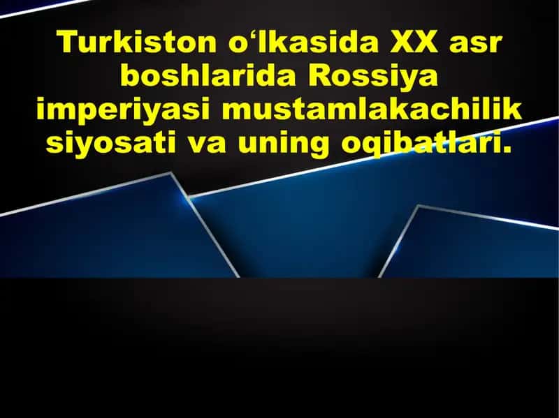 Rossiya imperiyasi mustamlakachilik siyosati va uning oqibatlari 1