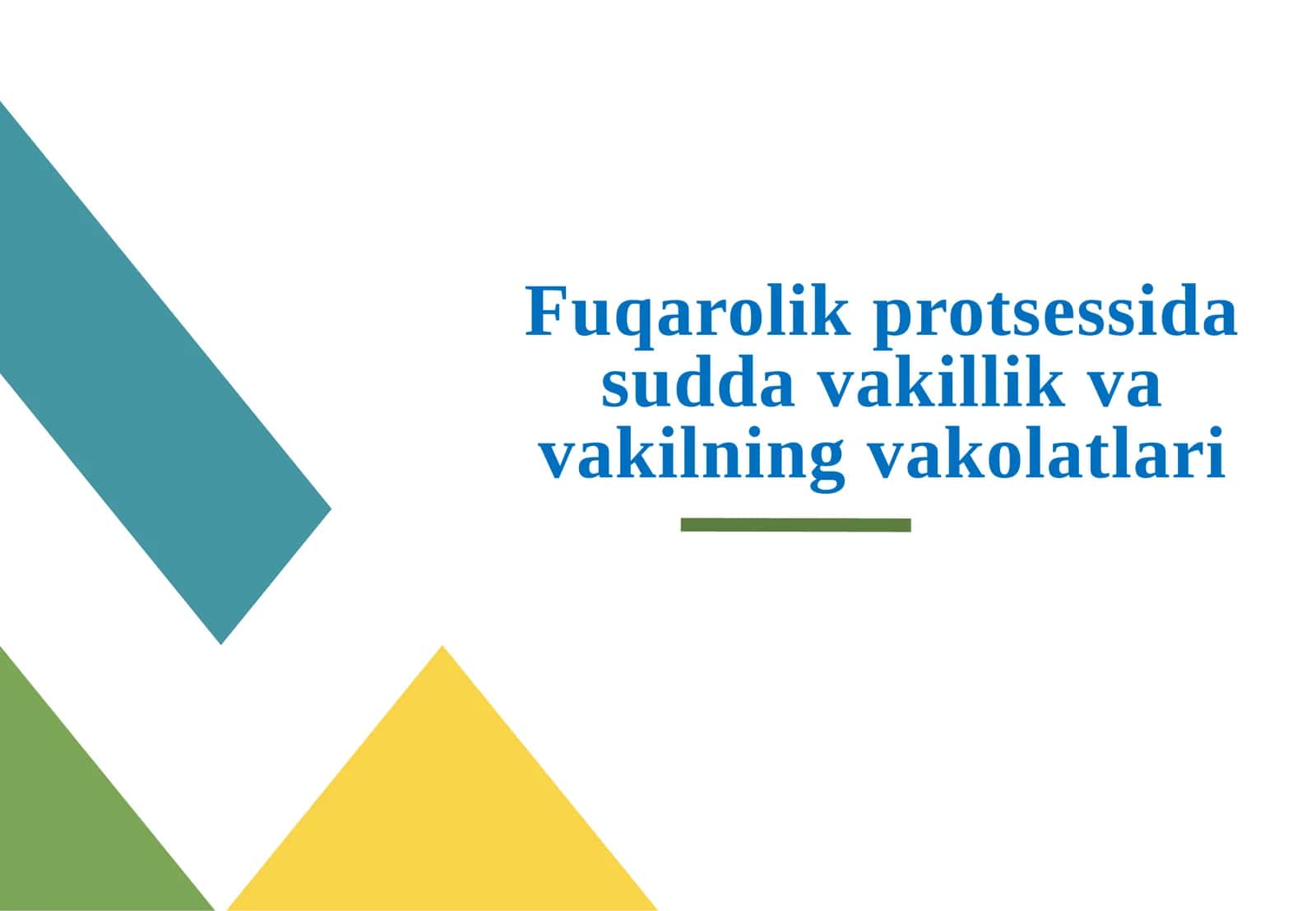Fuqarolik protsessida sudda vakillik va vakilning vakolatlari 1