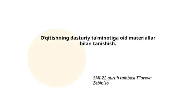 O‘qitishning dasturiy ta‘minoti 1