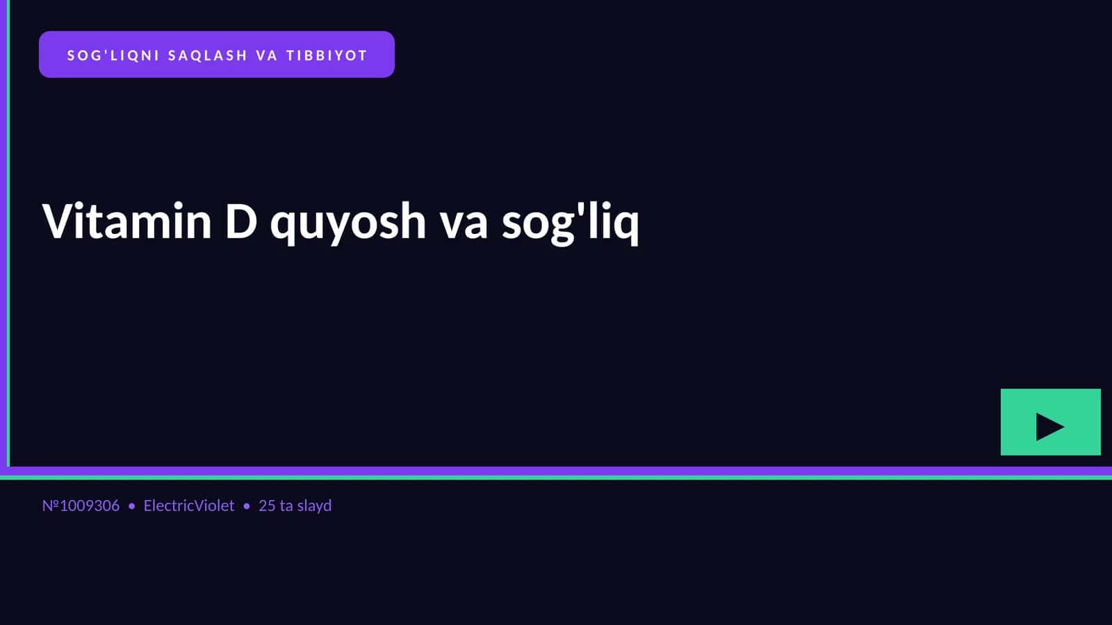 Vitamin D quyosh va sog'liq 1