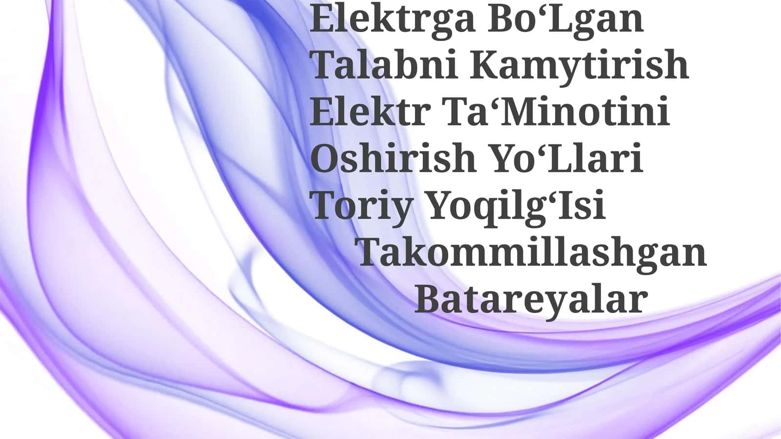 Elektrga Bo'Lgan Talabni Kamytirish 1