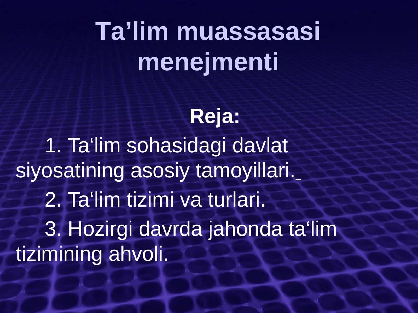 Tа’lim muаssаsаsi mеnеjmеnti 1