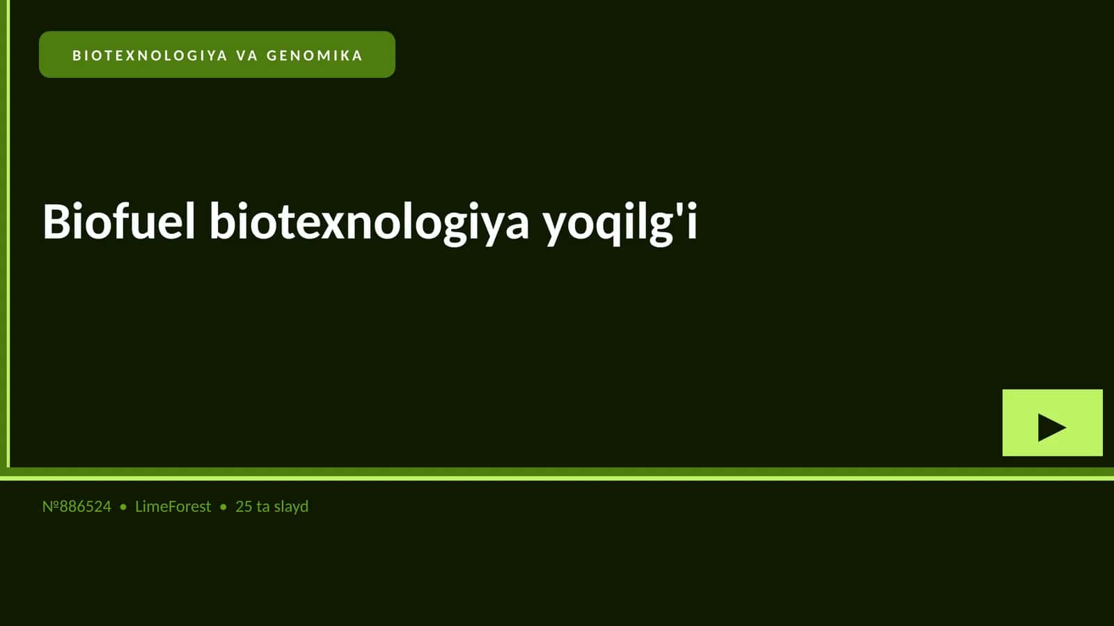 Biofuel biotexnologiya yoqilg'i 1
