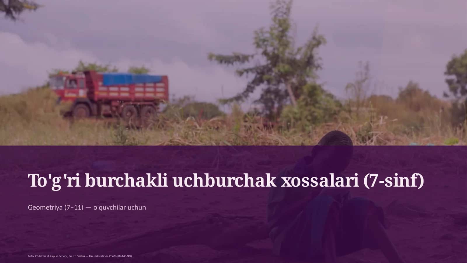 To'g'ri burchakli uchburchak xossalari (7-sinf) 1