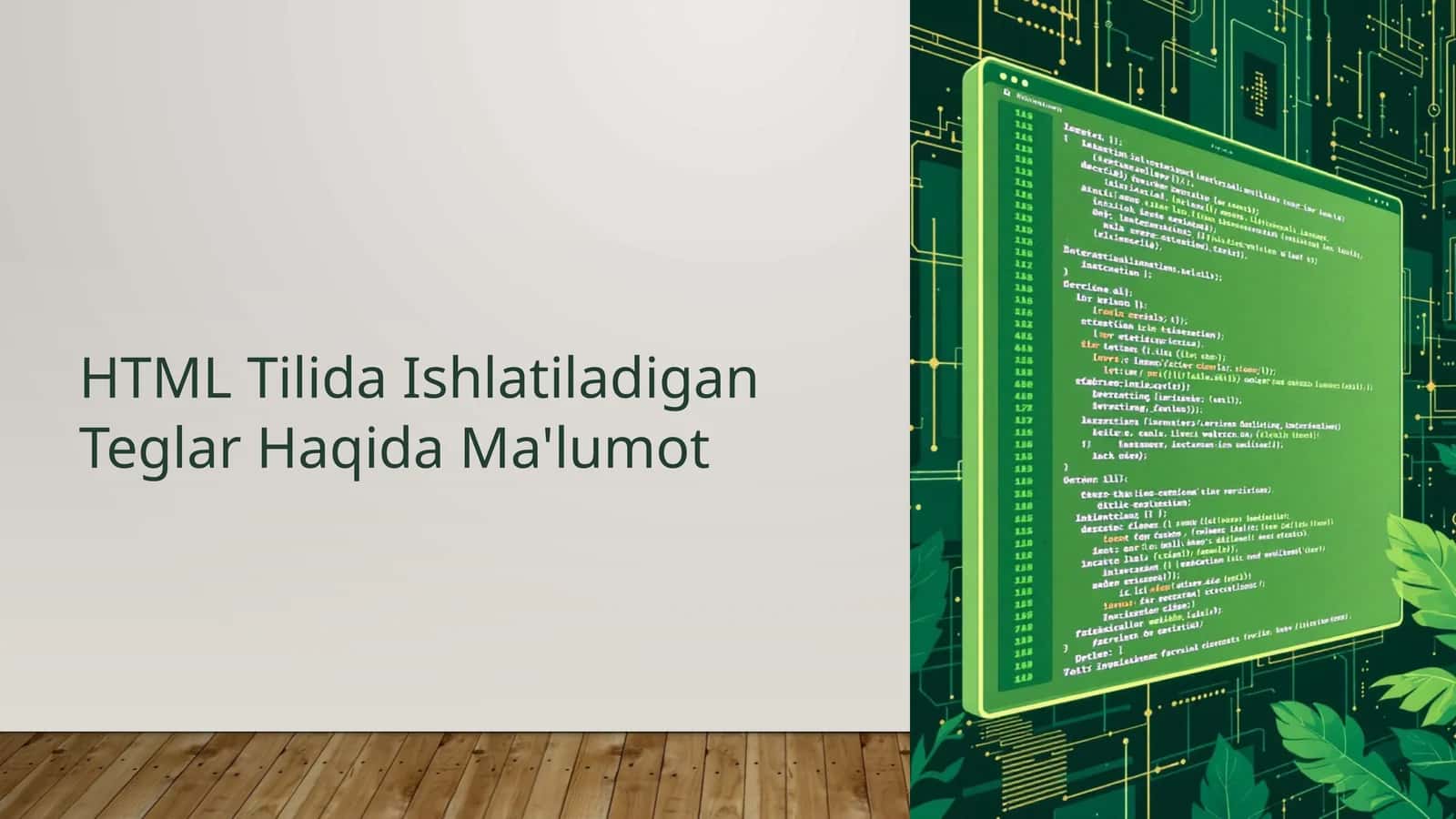 HTML Tilida Ishlatiladigan Teglar Haqida Ma'lumot 1