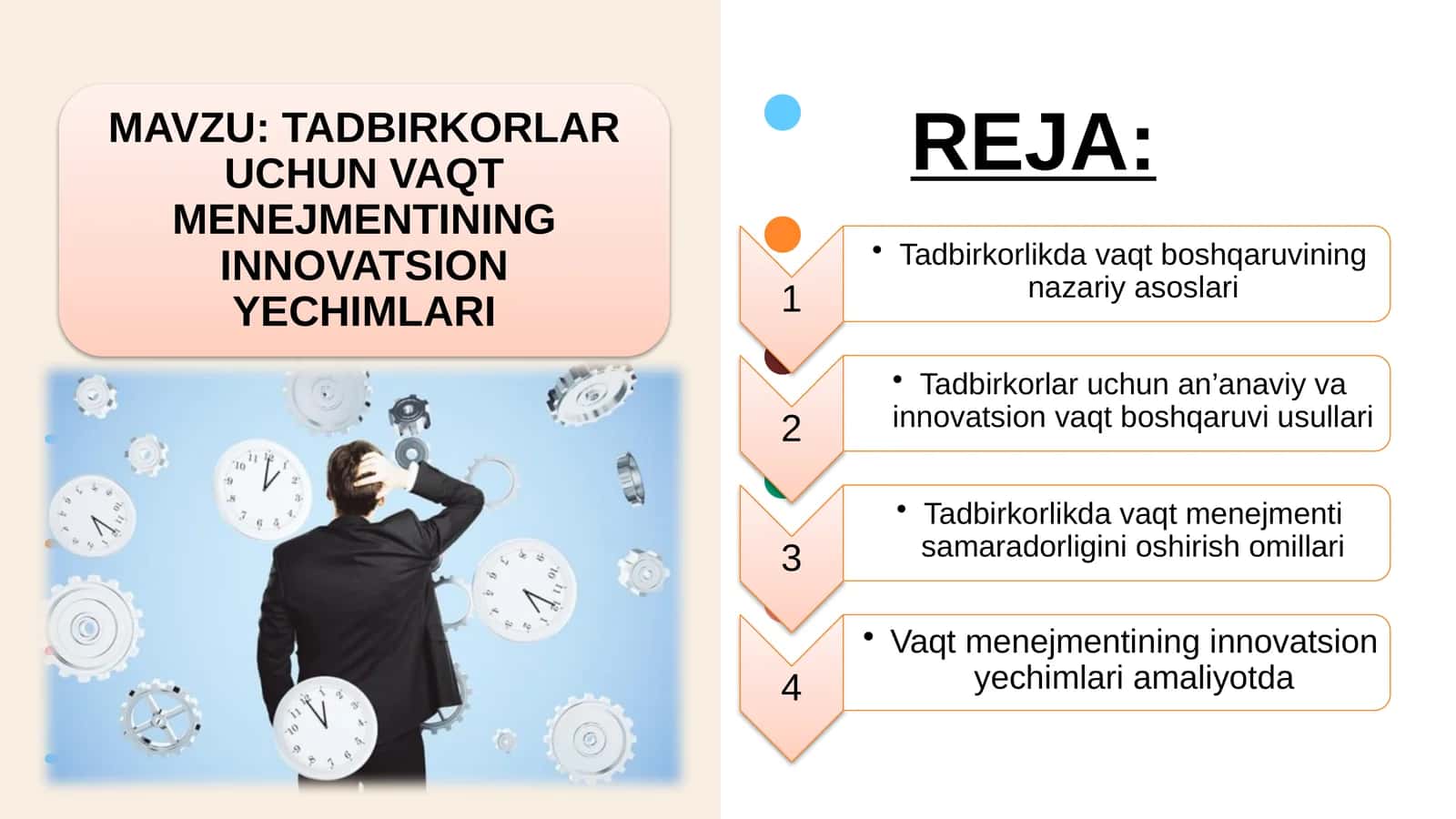 TADBIRKORLAR UCHUN VAQT MENEJMENTINING INNOVATSION YECHIMLARI 1