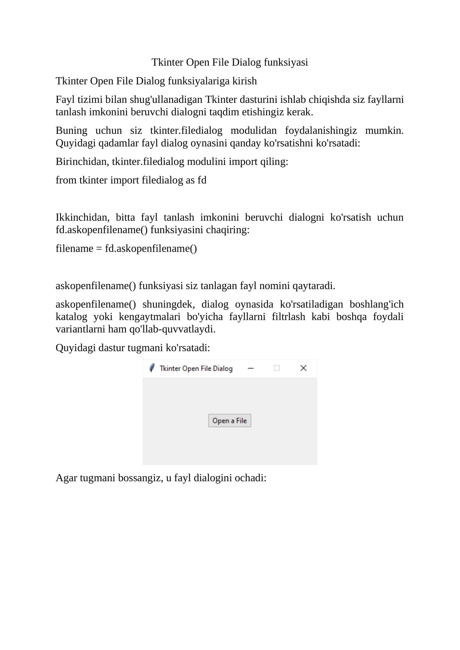 Tkinter Open File Dialog funksiyasi 1