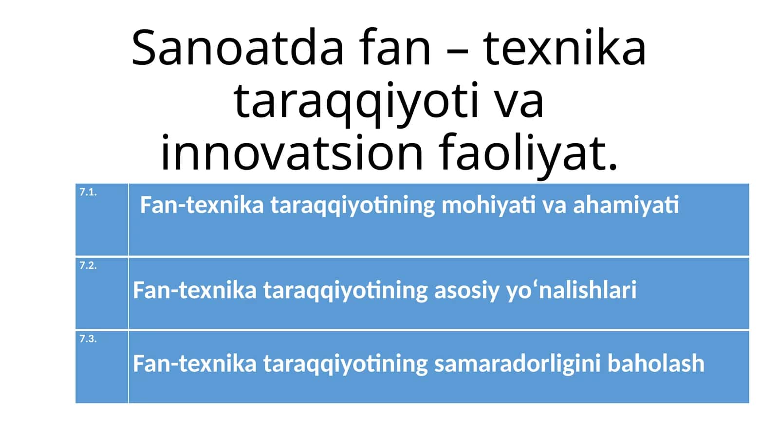 Fan-texnika taraqqiyoti 1