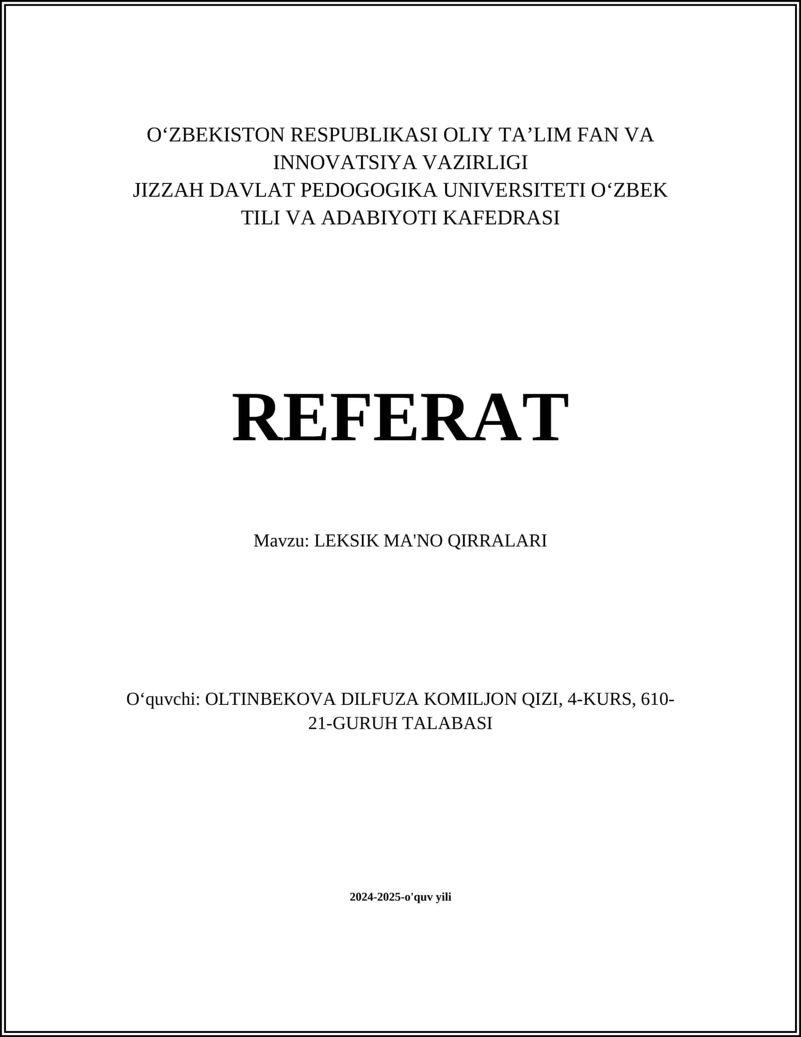 LEKSIK MA'NO QIRRALARI 1