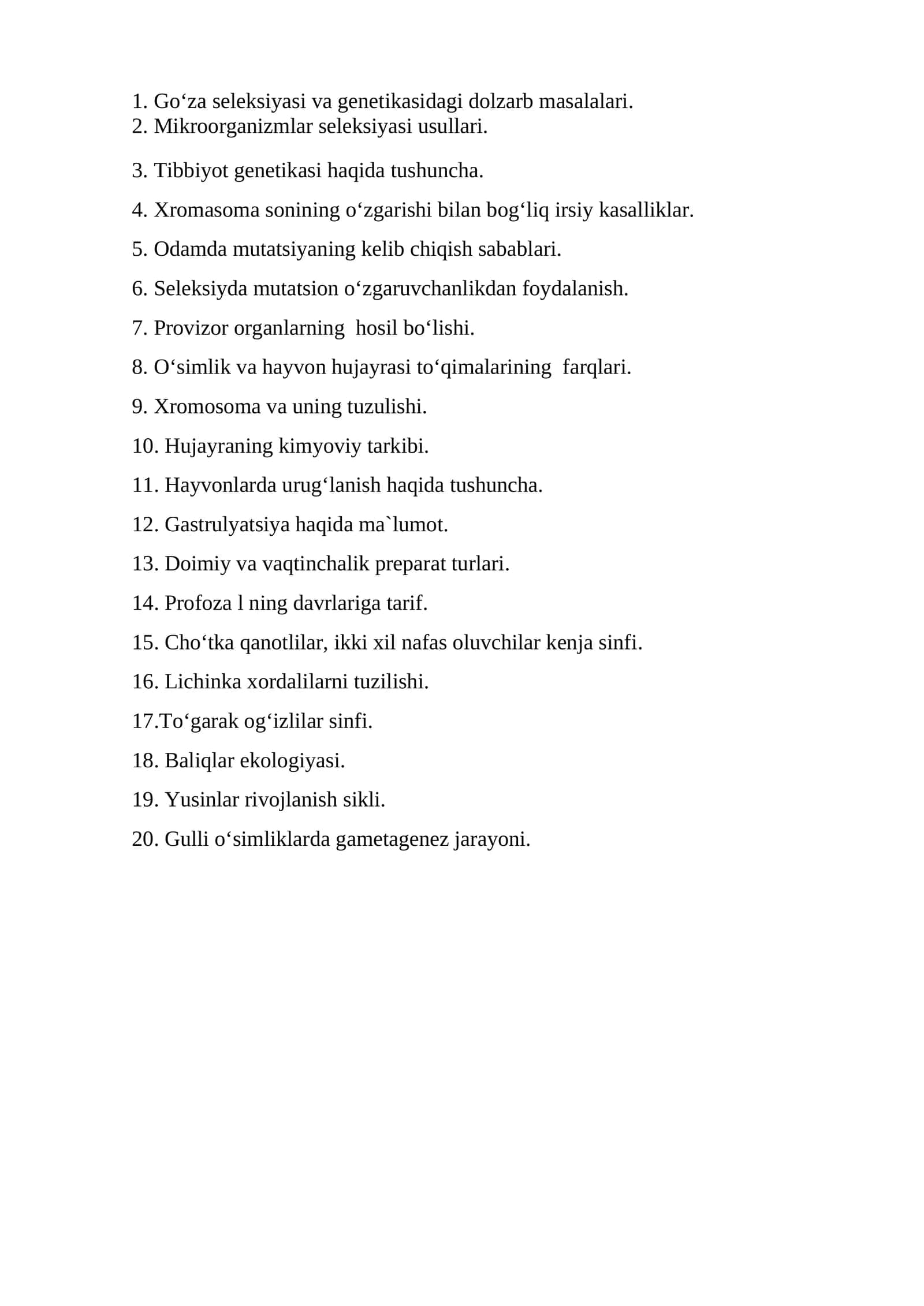 biologiya olimpiyada yozma savollari 1