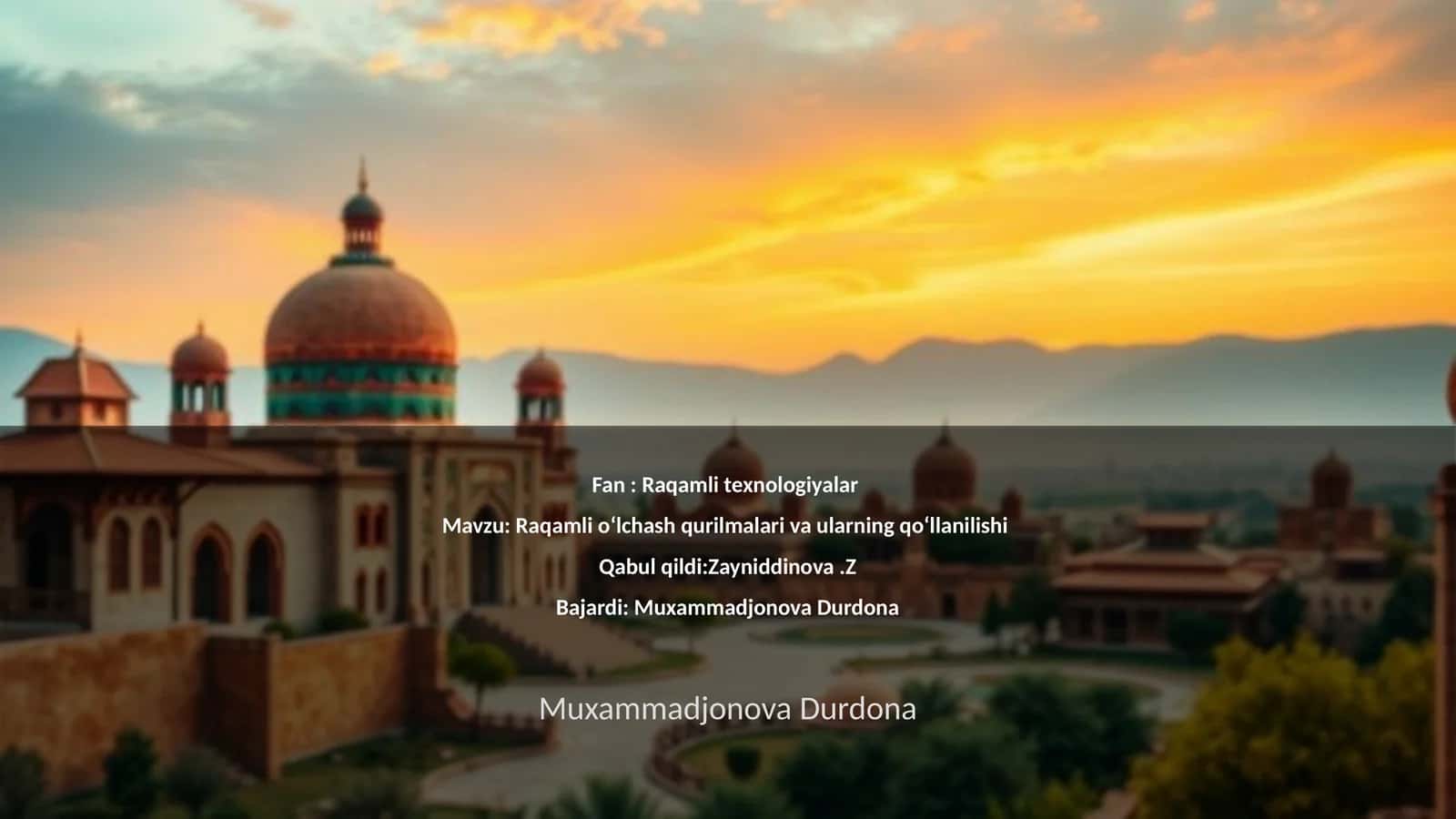 Raqamli oʻlchash qurilmalari 1