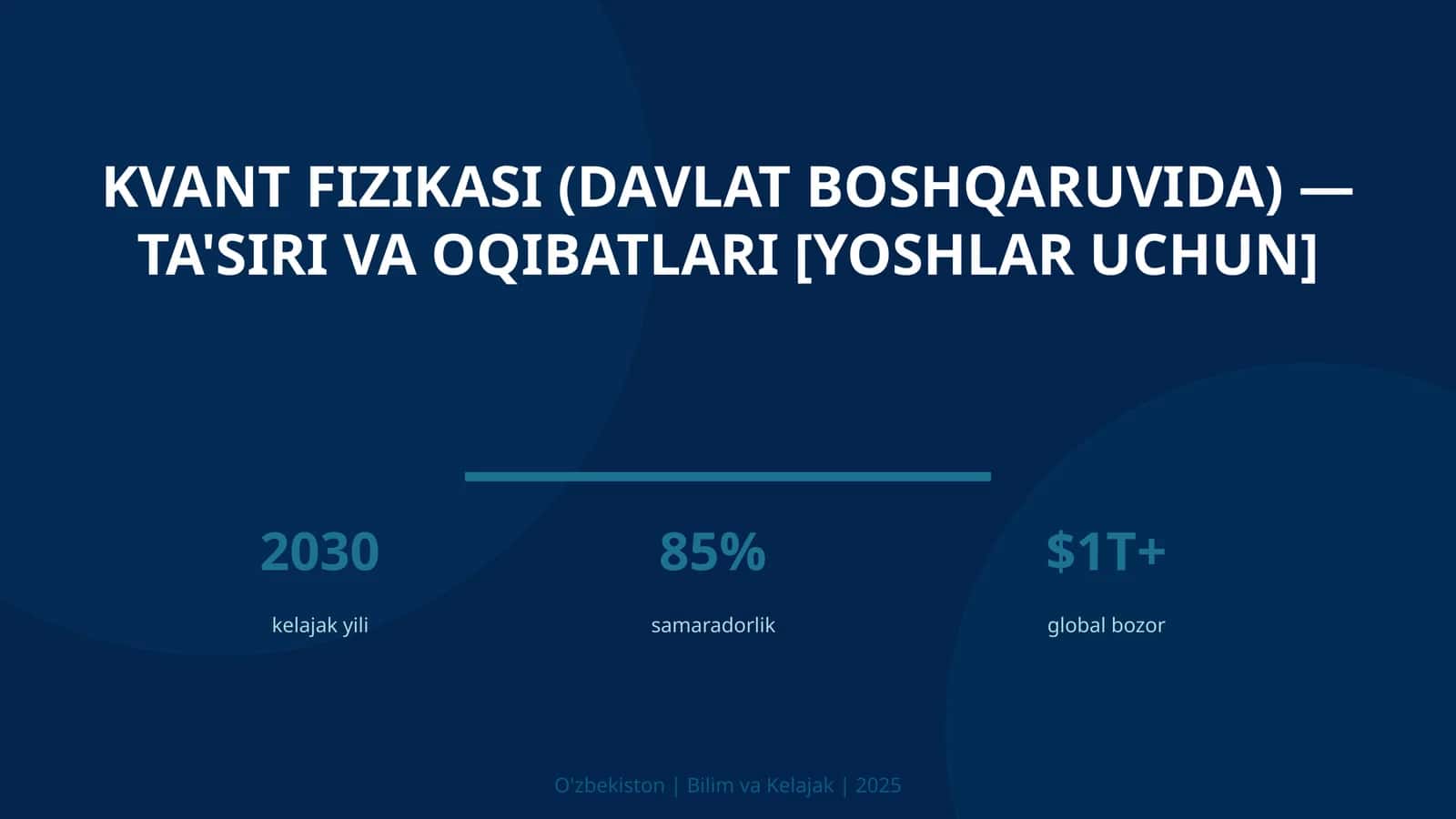 Kvant fizikasi (davlat boshqaruvida) — ta'siri va oqibatlari [yoshlar uchun] 1