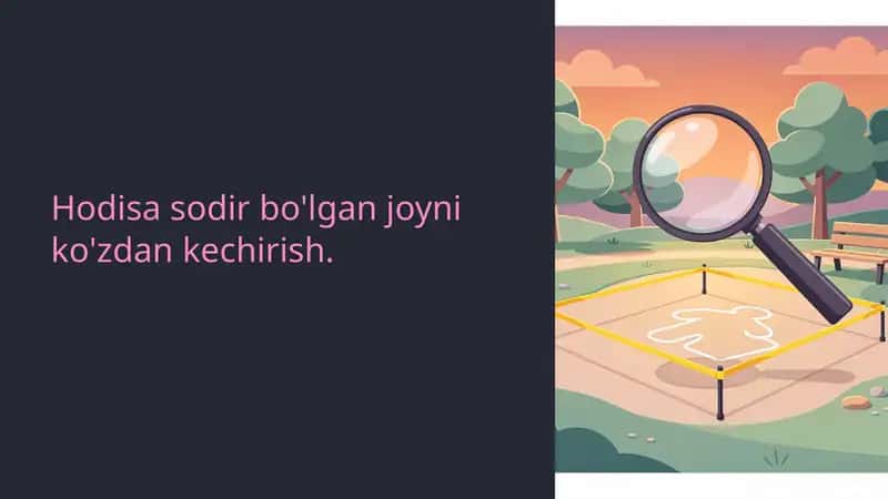 Hodisa sodir bo'lgan joyni ko'zdan kechirish 1