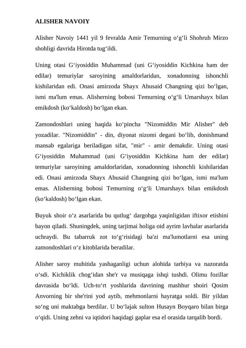 ALISHER NAVOIY 1