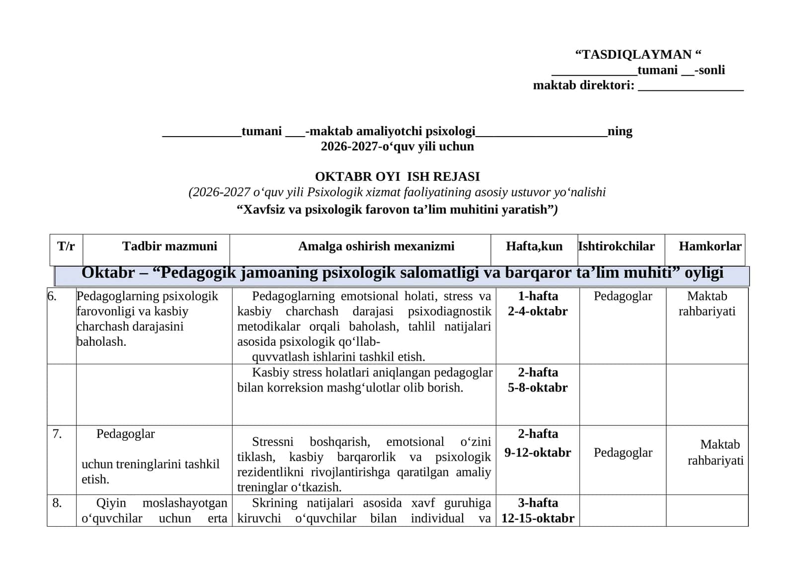 Xavfsiz va psixologik farovon ta'lim muhiti 1