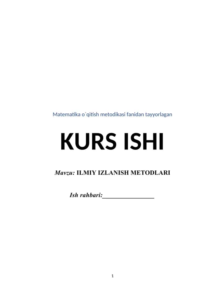 ILMIY IZLANISH METODLARI 1