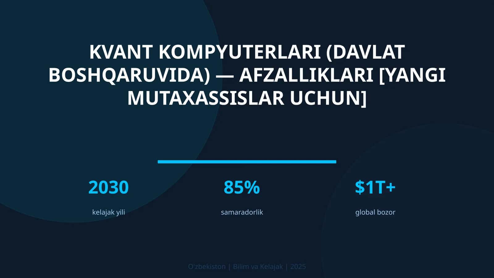 KVANT KOMPYUTERLARI (DAVLAT BOSHQARUVIDA) — AFZALLIKLARI [YANGI MUTAXASSISLAR UCHUN] 1