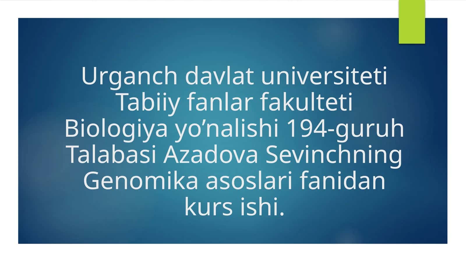 Proteomika fani va uning istiqbollari 1