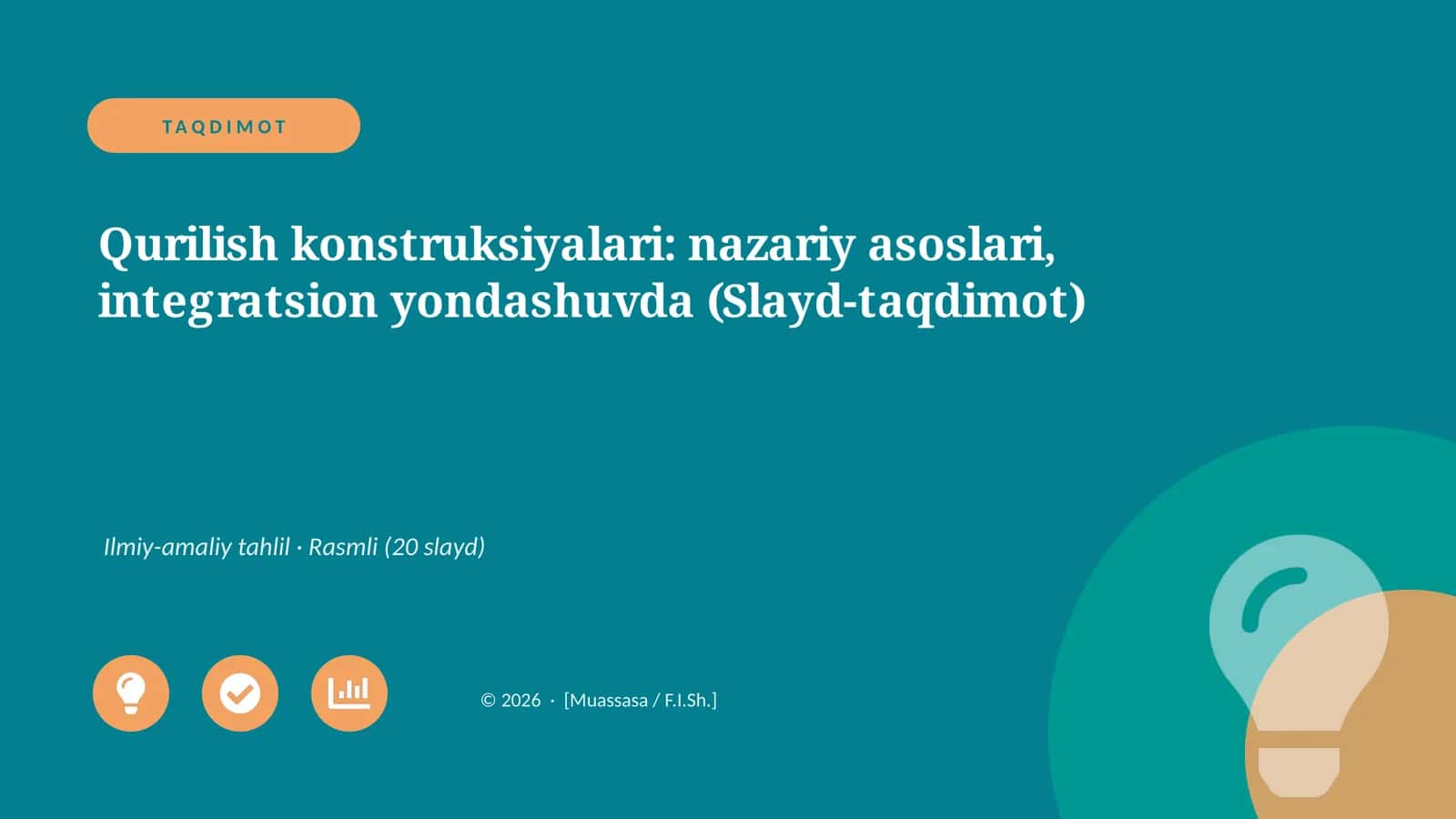 Qurilish konstruksiyalari: nazariy asoslari, integratsion yondashuvda (Slayd-taqdimot) 1