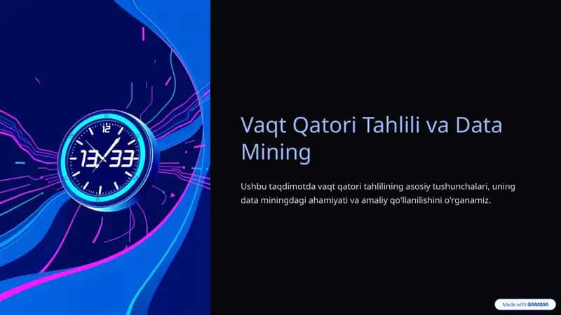 Vaqt Qatori Tahlili va Data Mining 1