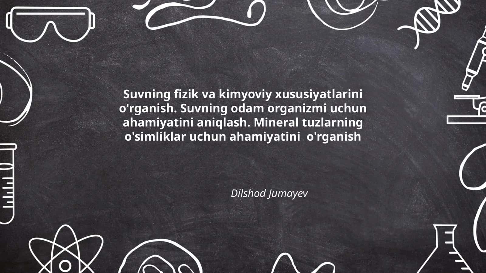 Suvning fizik va kimyoviy xususiyatlari 1