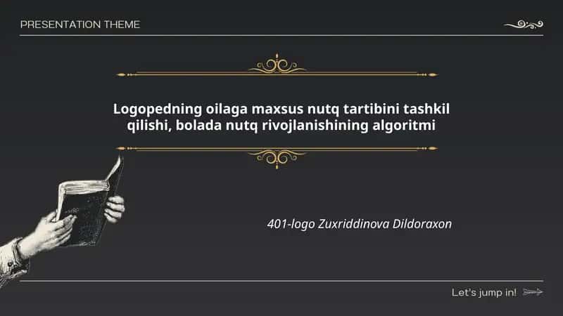 Logopedning oilaga maxsus nutq tartibini tashkil qilishi 1