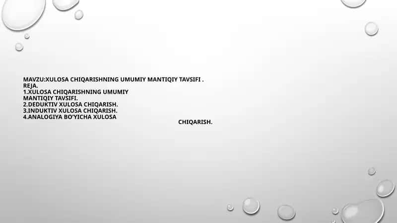 Xulosachiqarishning umumiy mantiqiy tavsifi 1