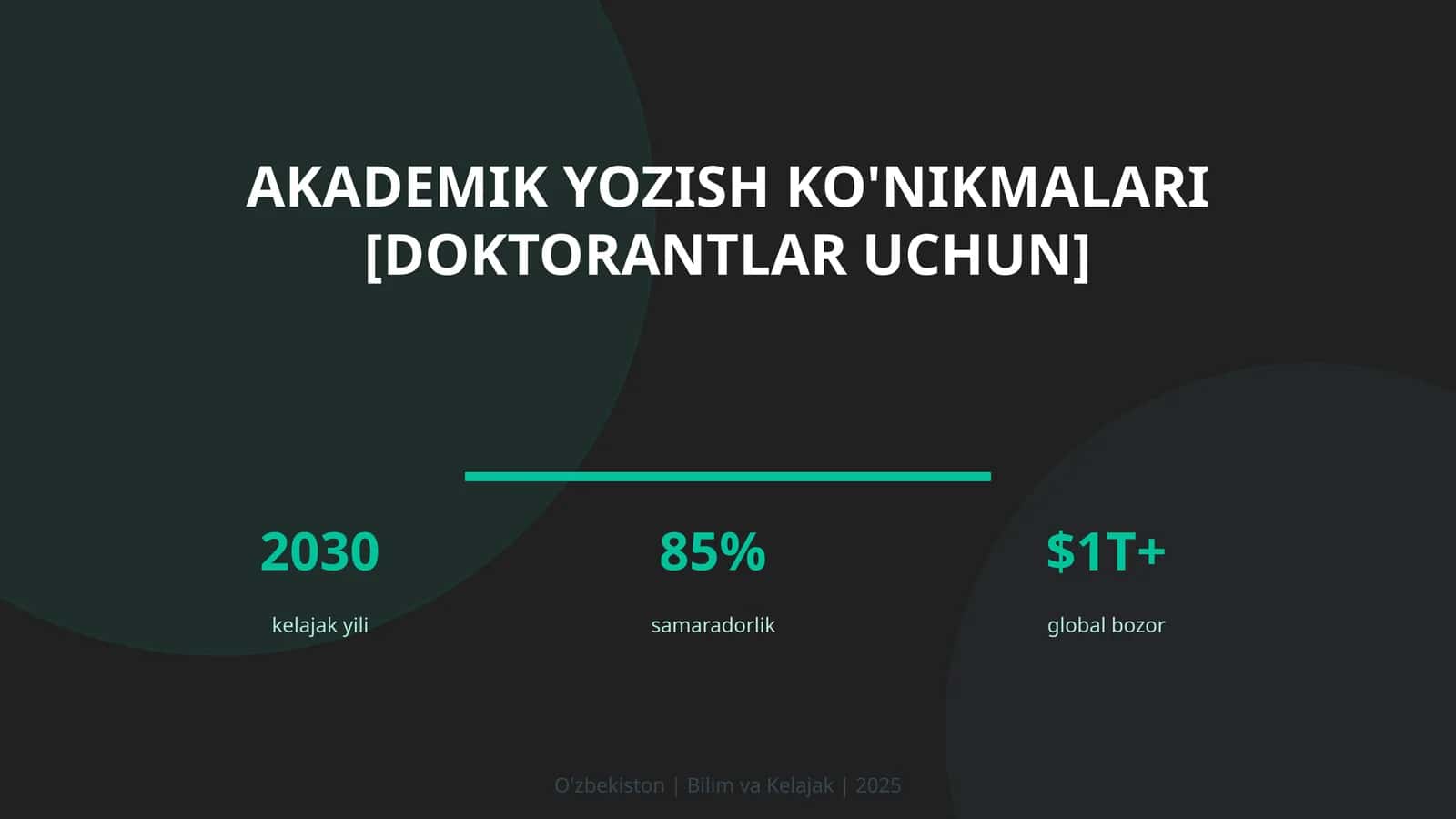 Akademik yozish ko'nikmalari [doktorantlar uchun] 1