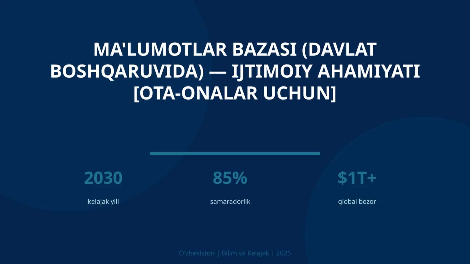 Ma'lumotlar bazasi (davlat boshqaruvida) — ijtimoiy ahamiyati [ota-onalar uchun] 1