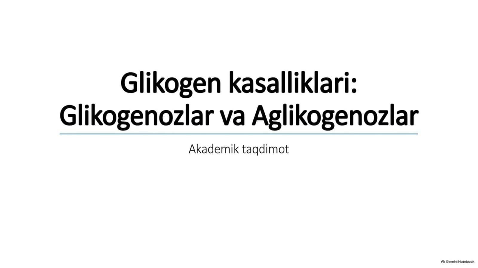 Glikogen kasalliklari — 15 slaydlik tayyor taqdimot 1