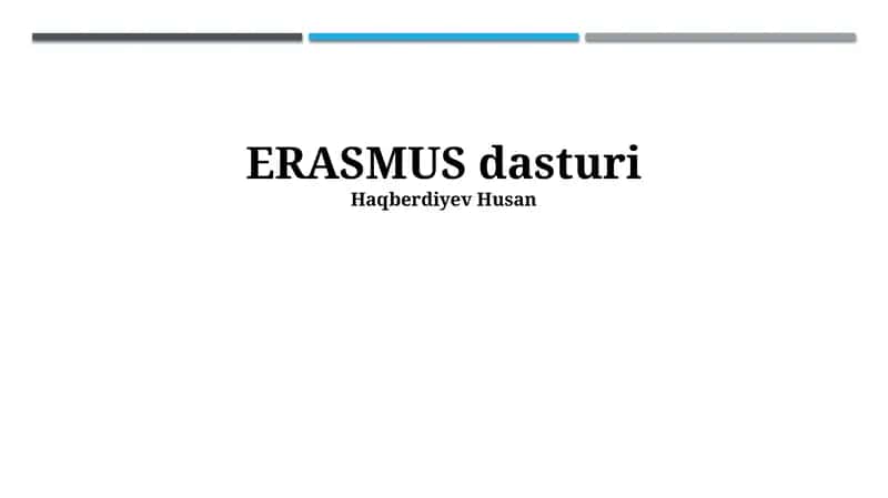 ERASMUS dasturi 1