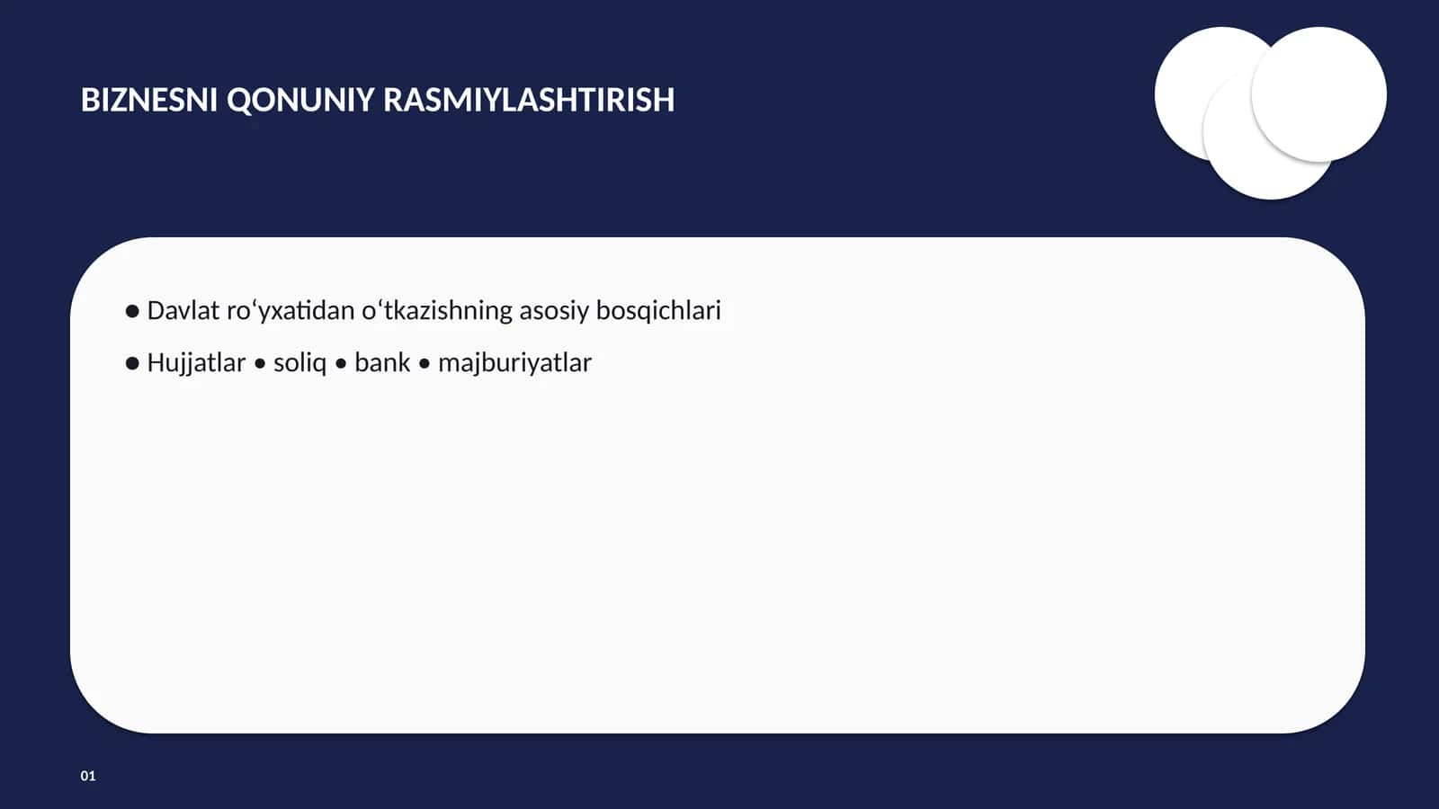 BIZNESNI QONUNIY RASMIYLASHTIRISH 1