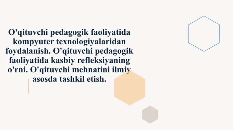 O'qituvchi Pedagogik Faoliyati va Kompyuter Texnologiyalari 1