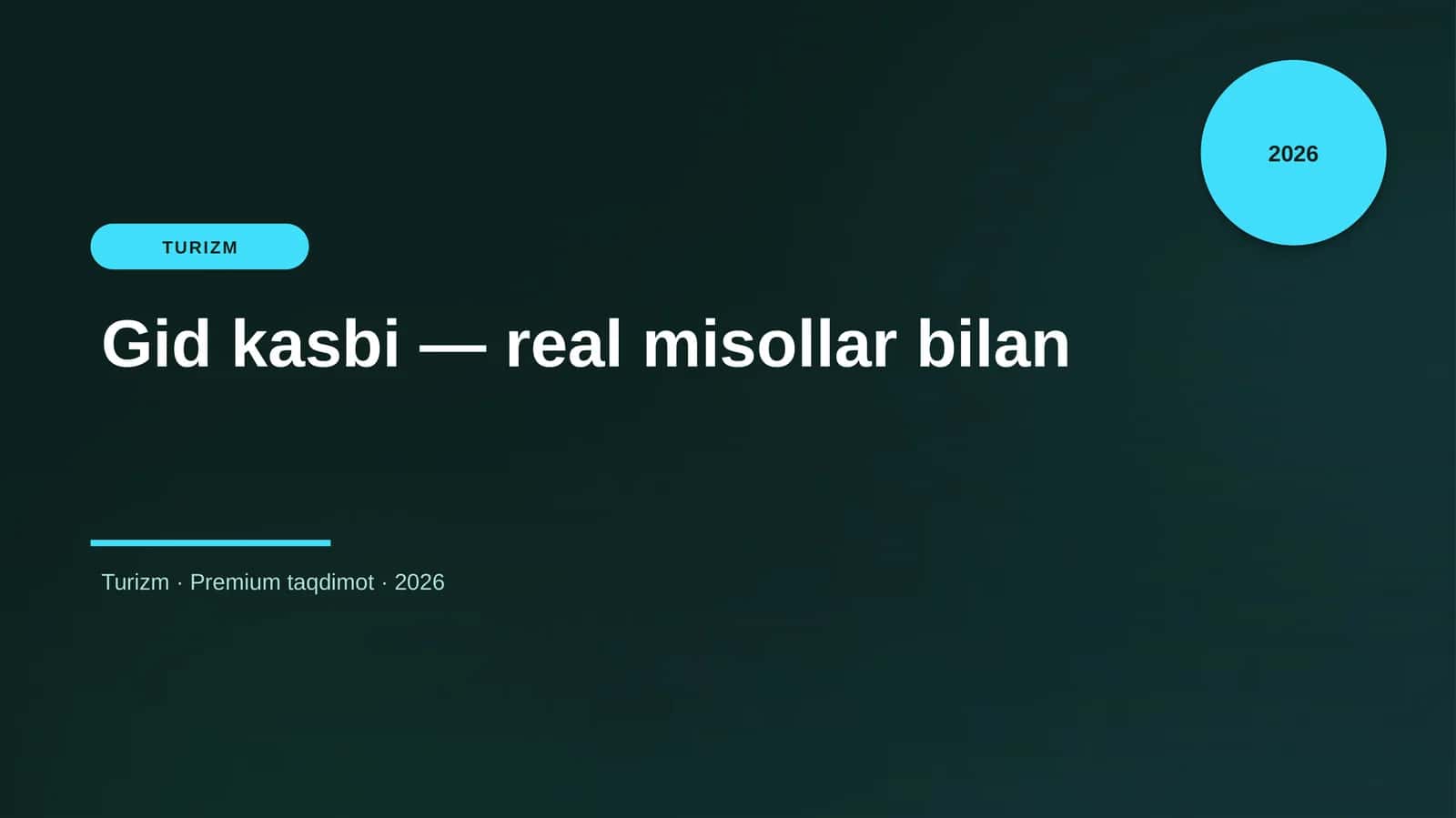 Gid kasbi — real misollar bilan 1