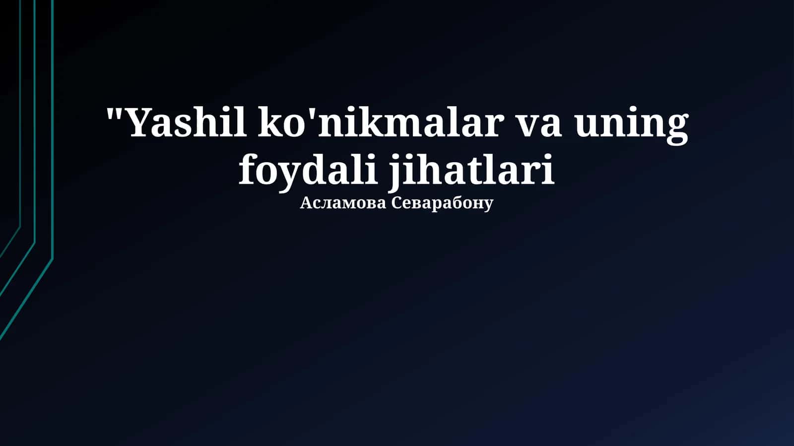 Yashill Ko'nikmalar 1